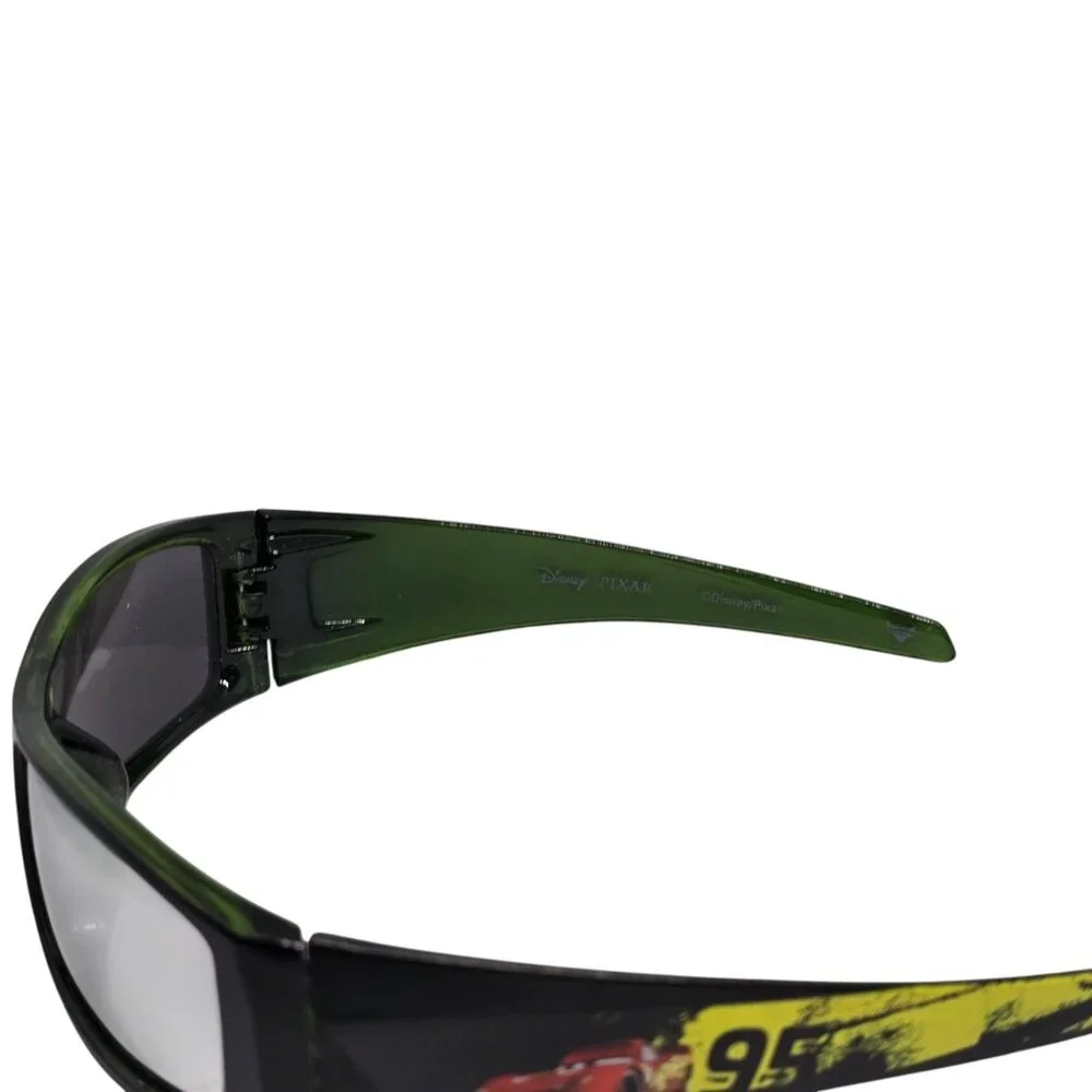 Disney Pixar Cars Kids Green & Black Rectangular Sunglasses With Lightning McQue
